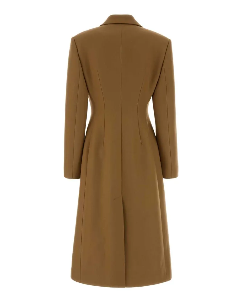 Balenciaga Women's Biscuit Wool Blend Coat Camel Cappotti Camel