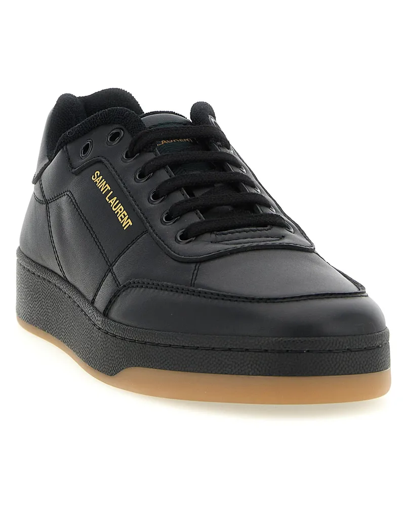 Saint Laurent Men's Black Calfskin Low Top Sneakers Black