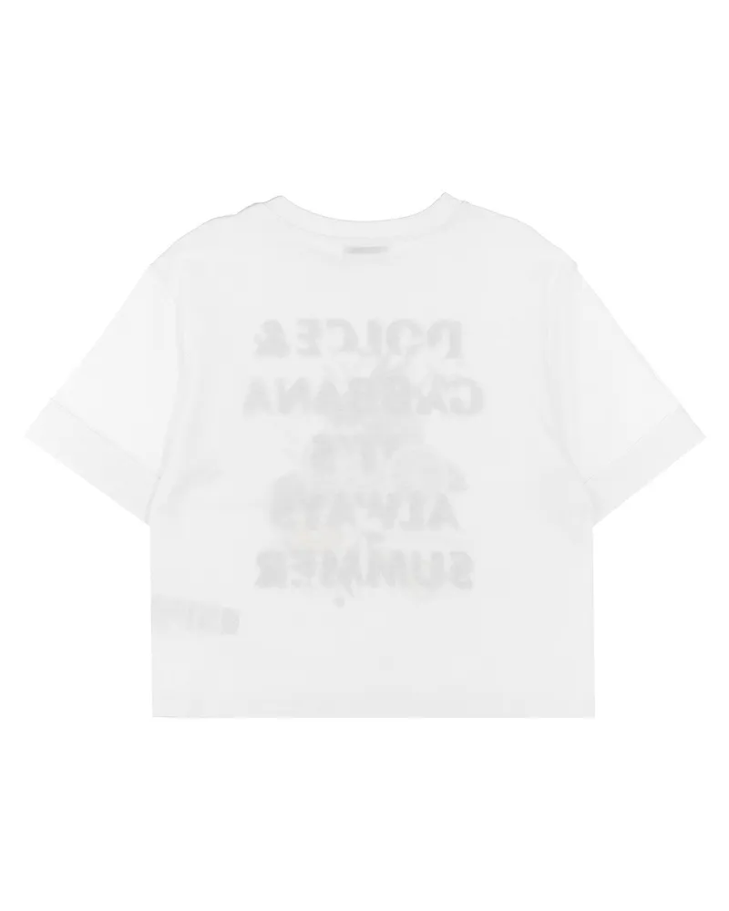 Dolce & Gabbana Glitter Print T-Shirt — White White