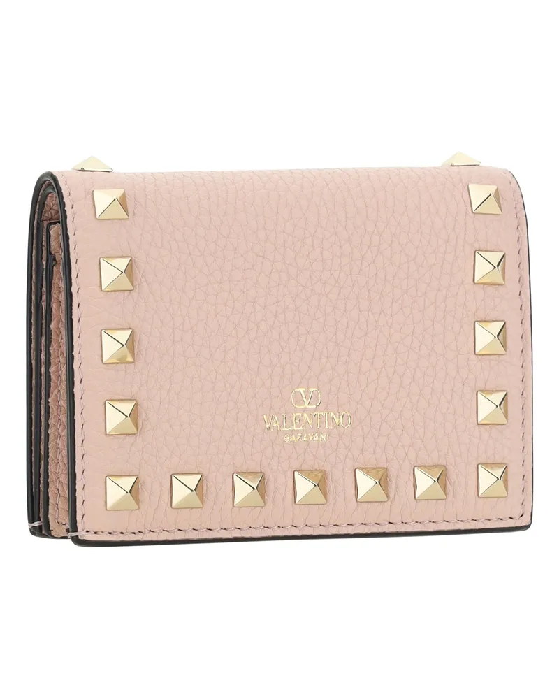 Valentino Garavani Women's Rockstud Wallet Rose Quartz Calf Leather Bos Taurus Pink