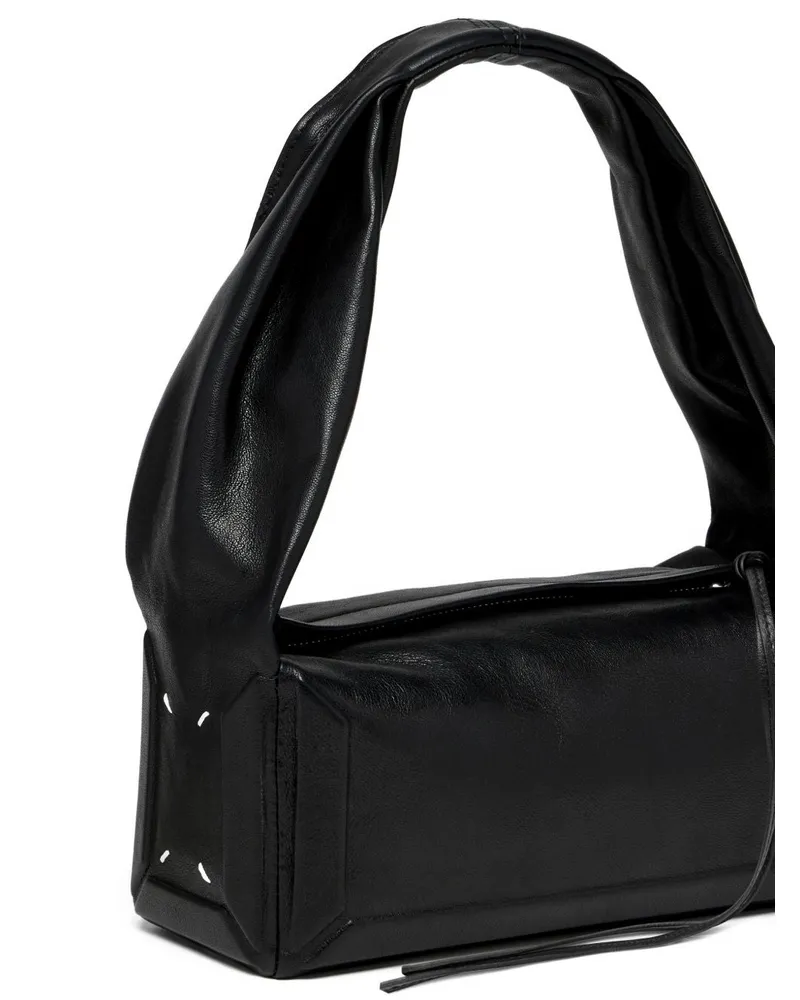 Maison Margiela Leather Box Shoulder Bag — Black Black