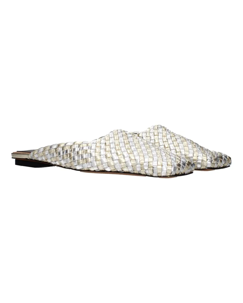 Stella McCartney Woven Leather Slipper — Silver Silver