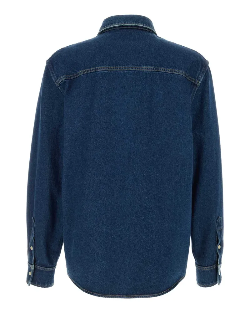 Valentino Garavani Men's Denim Shirt | Vgold Mediumbluedenim Camicie Blue
