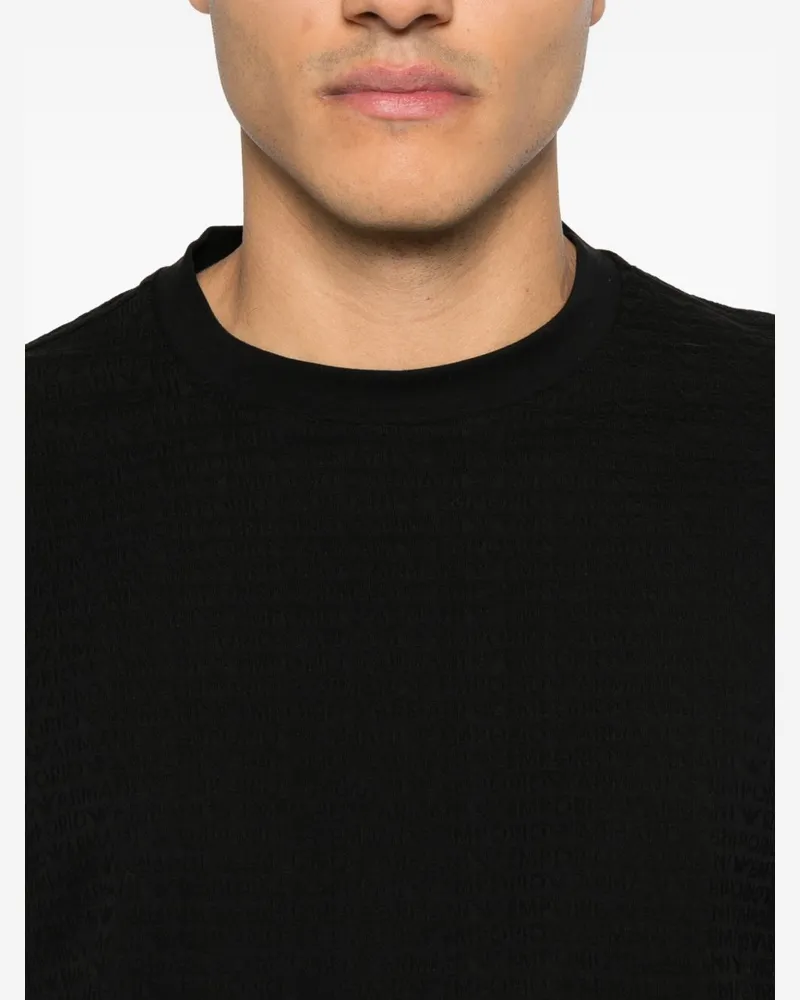 Emporio Armani Logo Cotton T-Shirt — Black Black