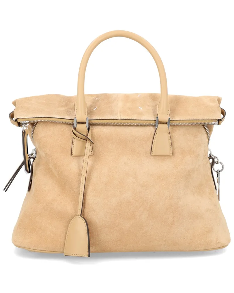 Maison Margiela Unisex 5ac Medium Leather Handbag Beige Handbags Hand Bags Beige