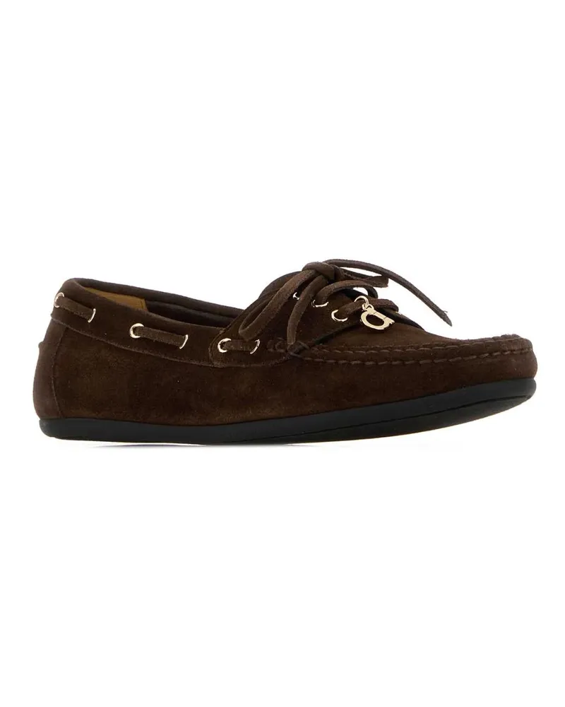 Ferragamo Women's Suede Loafer Brown Brown
