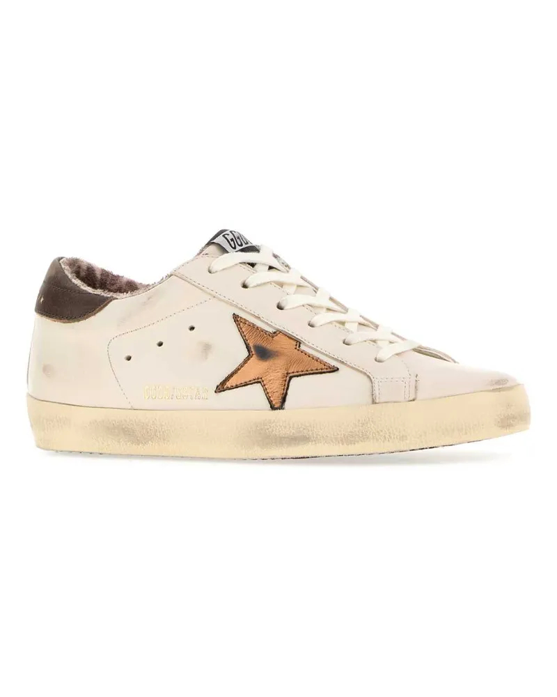 Golden Goose Women's Ivory Leather Super-Star Sneakers Butcrebrobro Beige
