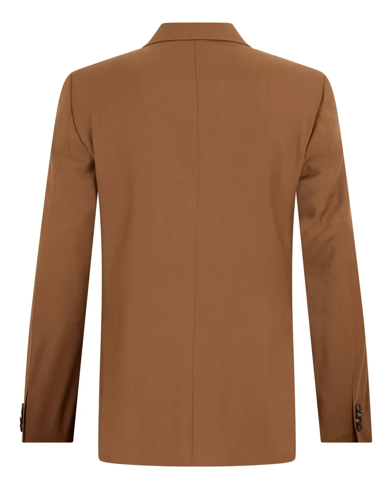 Canali Men's Jacket Double-Breasted Camel Wool Suit & Dinner Camel