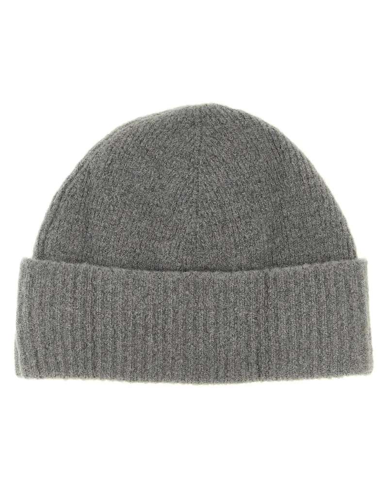 AMI Paris AM341795BM Ribbed Alpaca-Wool Blend Beanie — Grey Grey