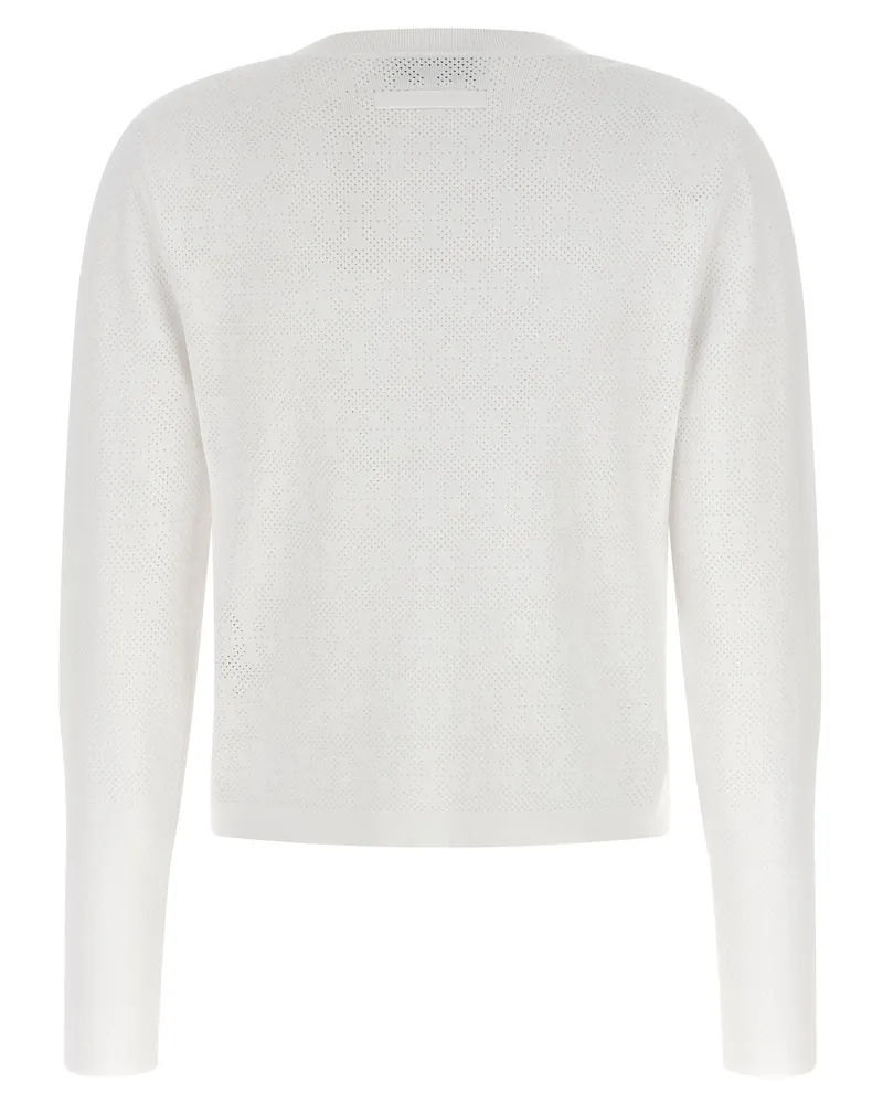 Tory Burch Pointelle Viscose Cardigan — White White