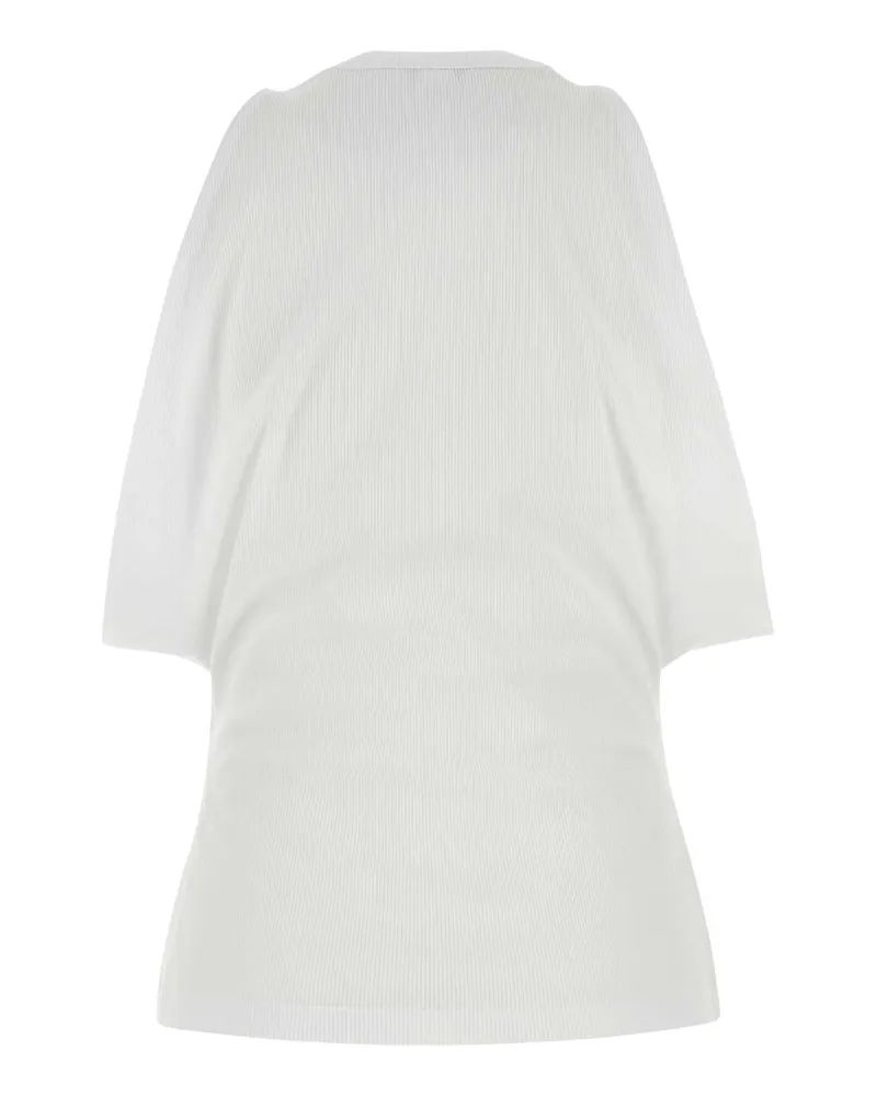 Alexander McQueen Women's White Stretch Cotton Top Opticalwhite Exterior: Elastane Maglie White
