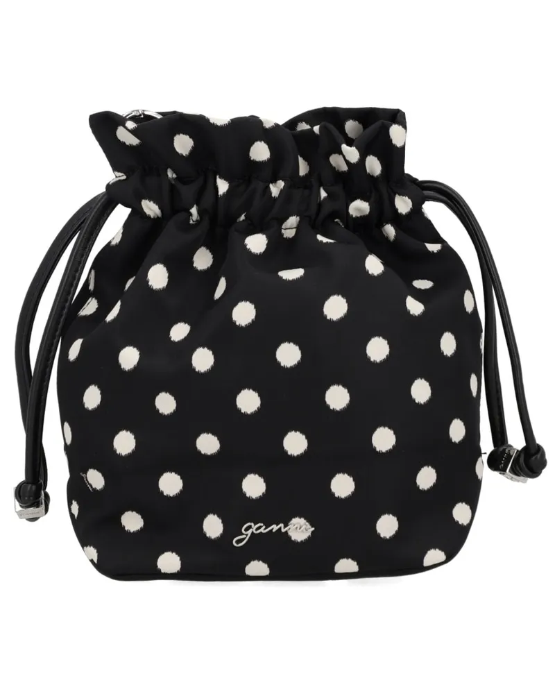Ganni Women's Bucket Bag Black Recycled Polyamide Handbags Hand Black