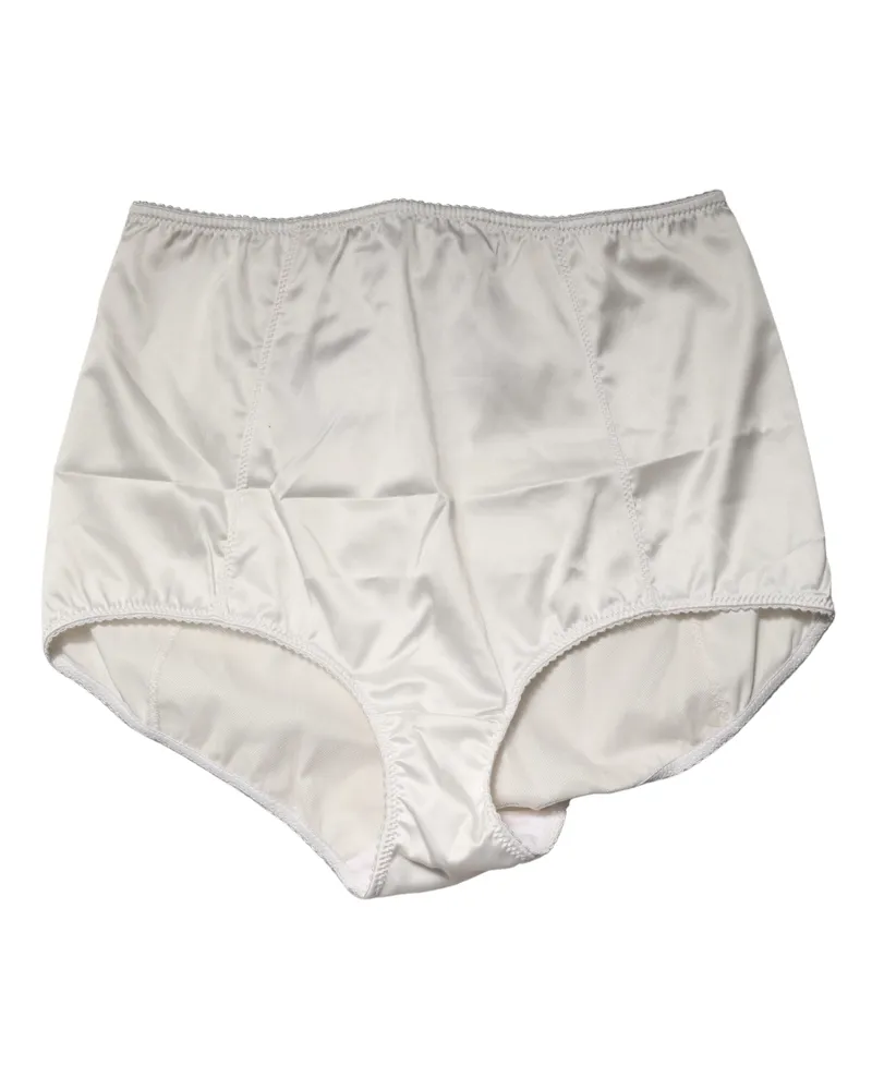 Dolce & Gabbana Women White Silk Blend High Waist Girdle Panty Underwear Elastane Clothing White
