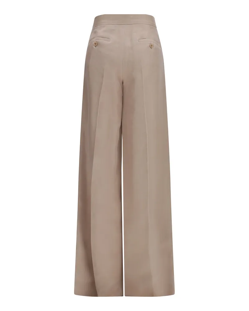 Max Mara Women's Pants Rasoio Sand Silk Trousers Beige