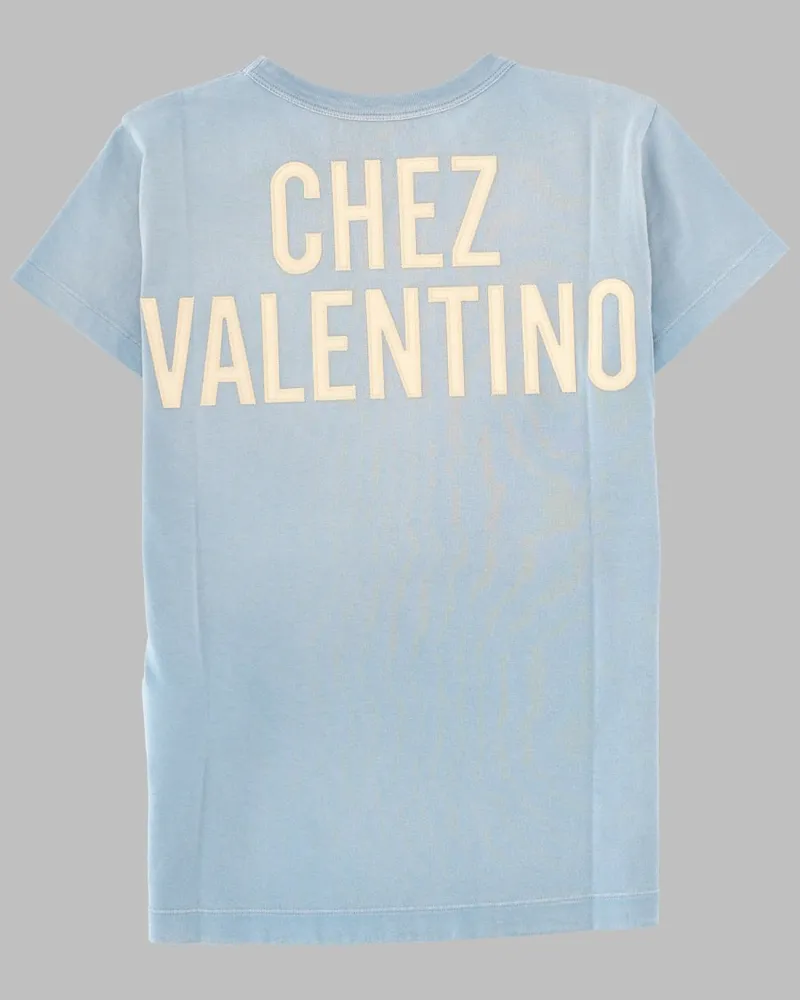 Valentino Garavani Printed Cotton T-Shirt — Blue Blue