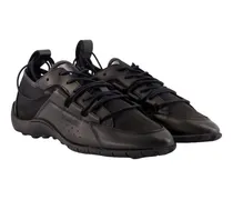 Mesh and Leather Hybrid Sneaker — Black