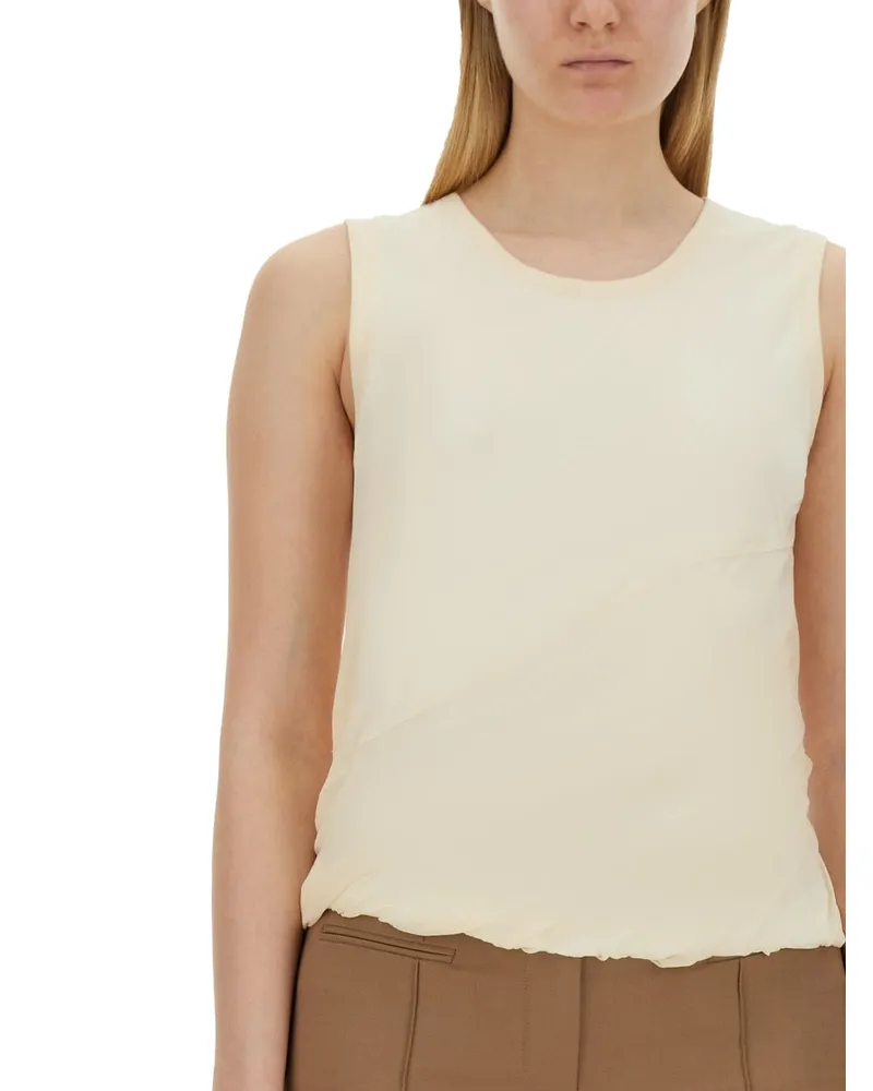 Helmut Lang Cotton Jersey Tank Top — Beige 