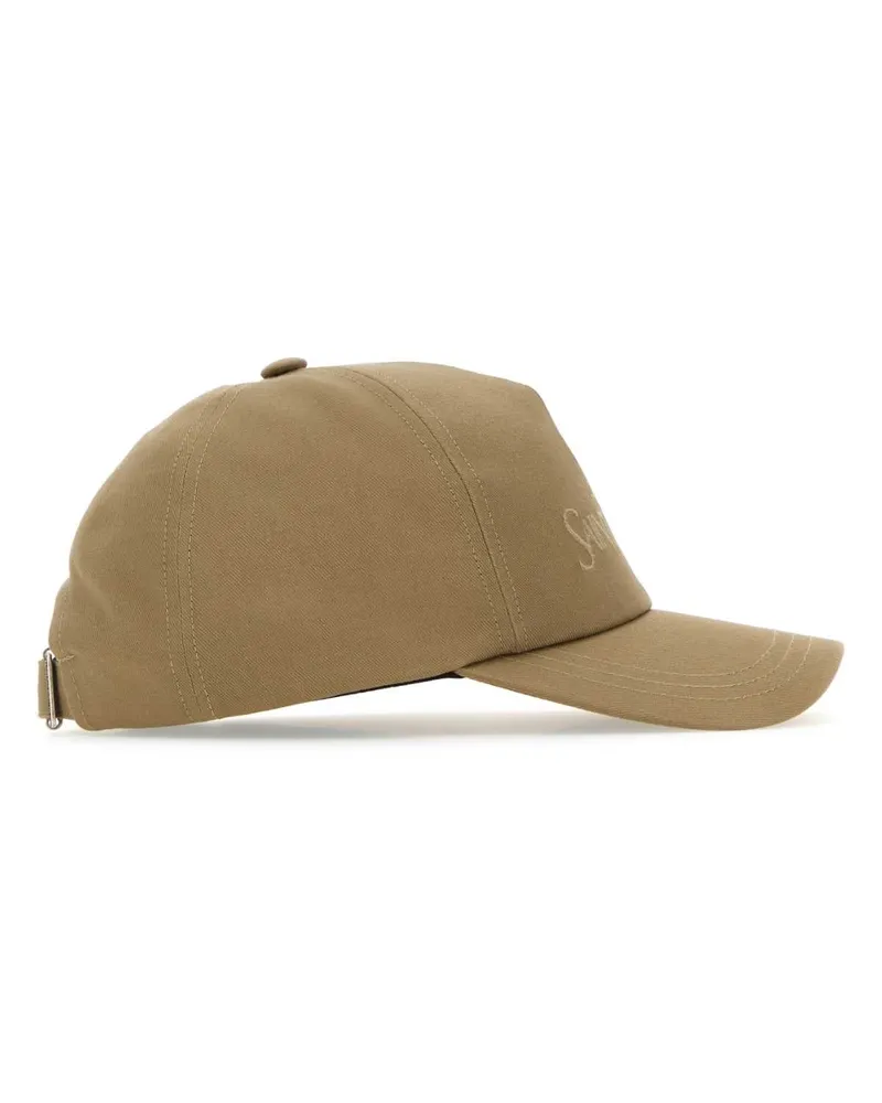 Saint Laurent Men's Cappuccino Cotton Blend Baseball Cap Beige Exterior: Linen Cappelli E Fasce Per Capelli Hat Beige