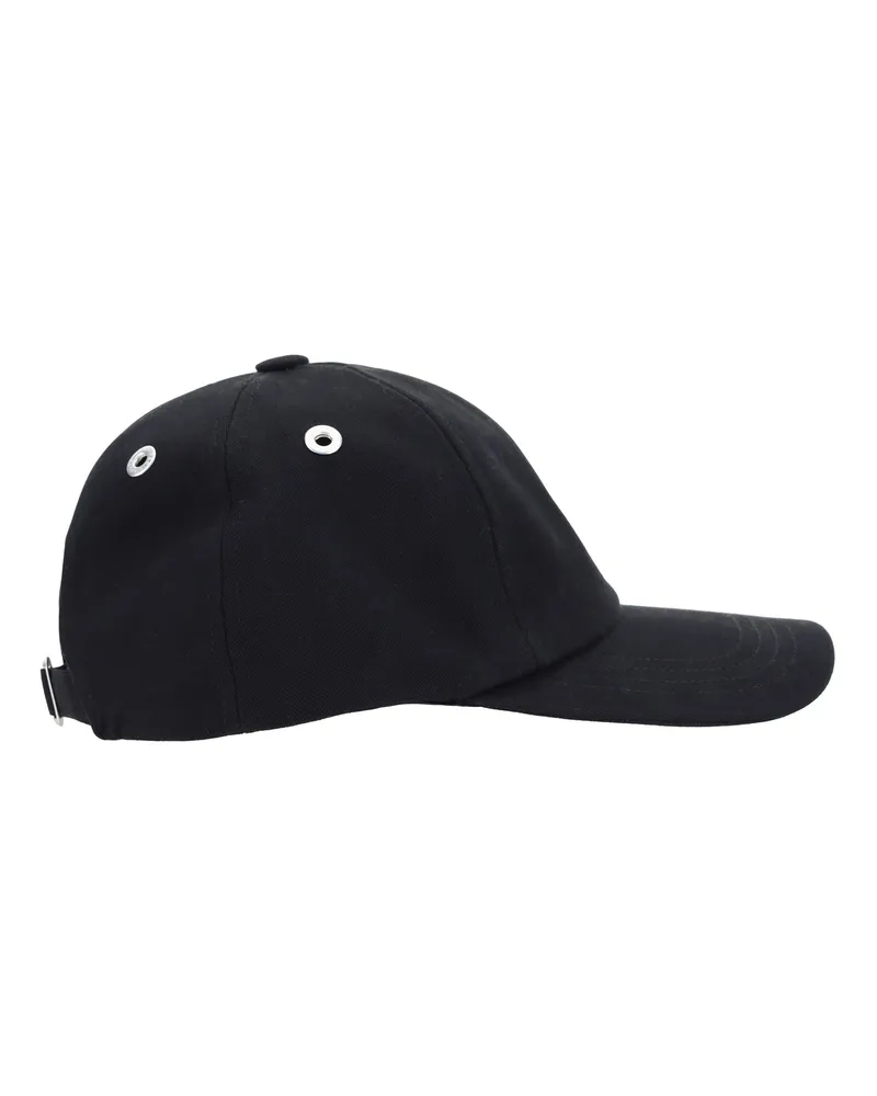 AMI Paris BFUCP006AW0041 Logo-Embroidered Cotton Baseball Cap — Black Black
