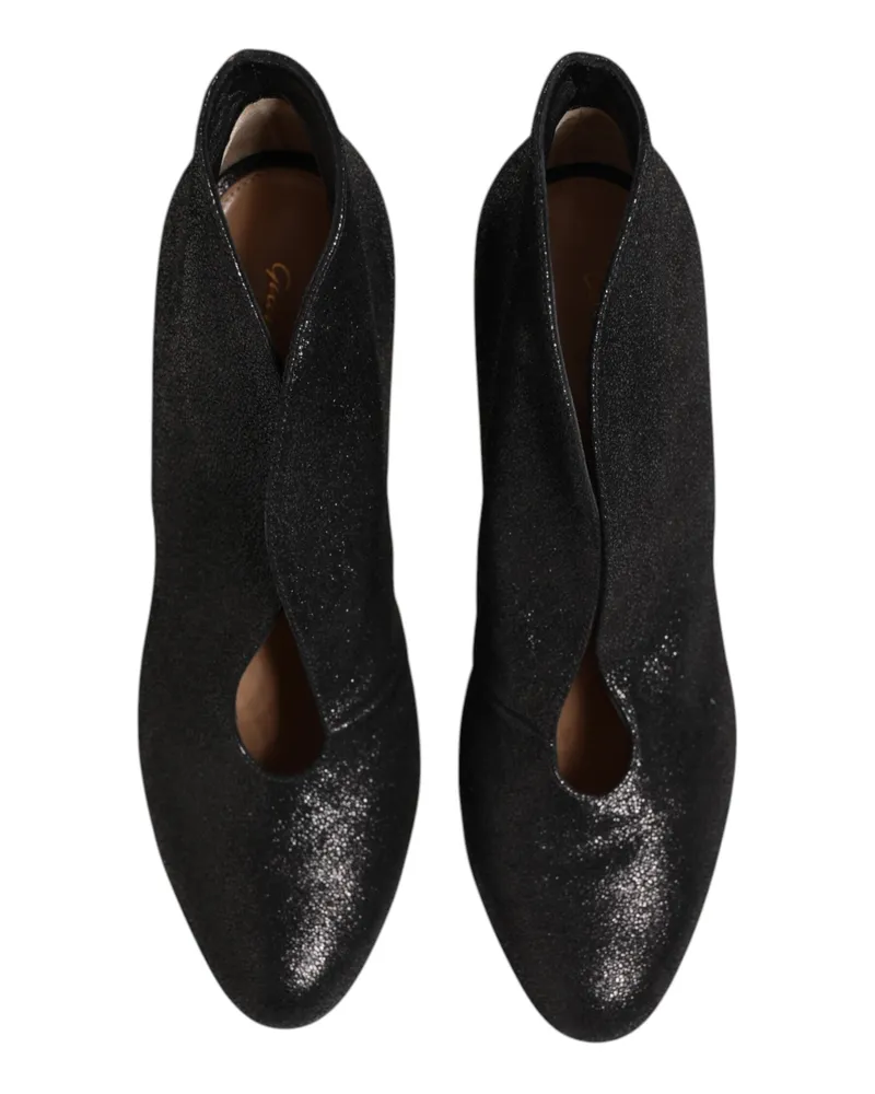 Gianvito Rossi Women's Metallic Leather Stiletto Black Black