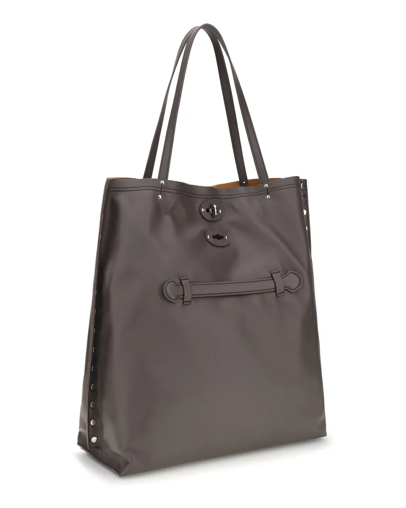 Zanellato Women's Aspasso Saeta Shoulder Bag Brown Marengo Calf Leather Bos Taurus Brown