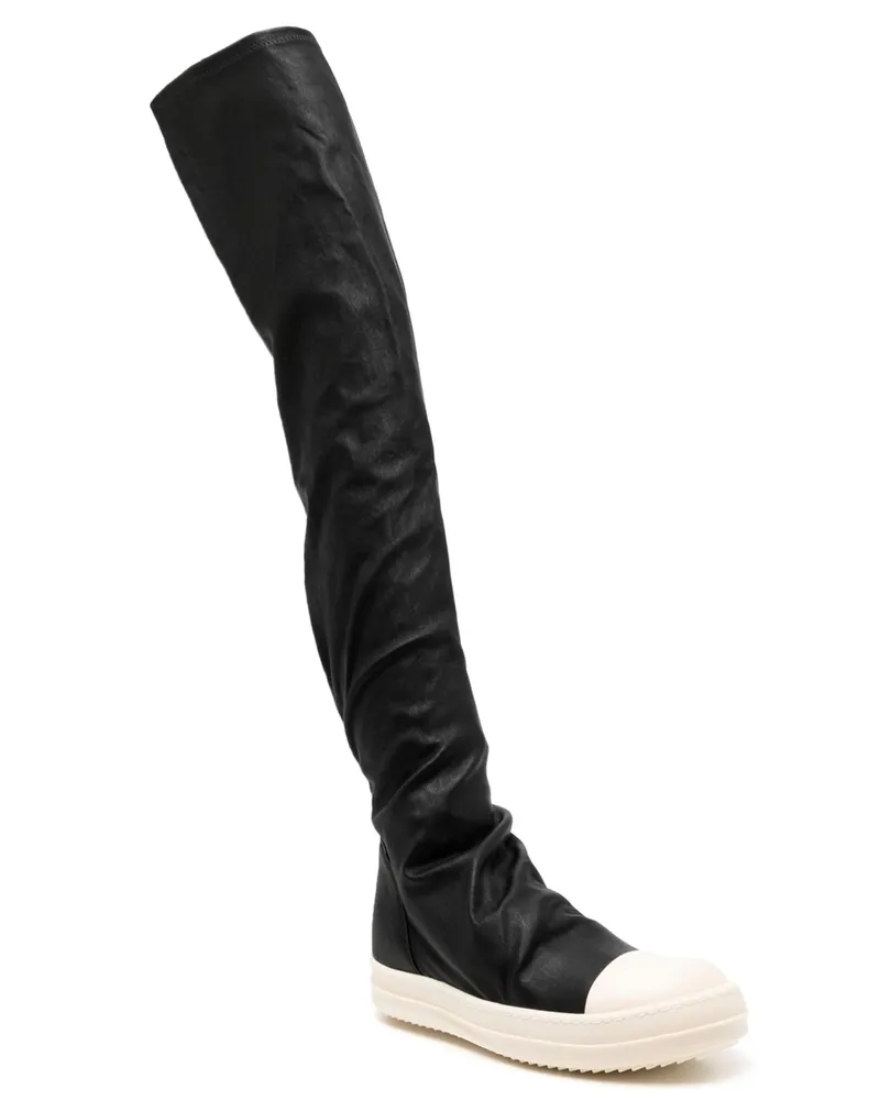 Rick Owens High Stocking Sneaks Boot — Black Black