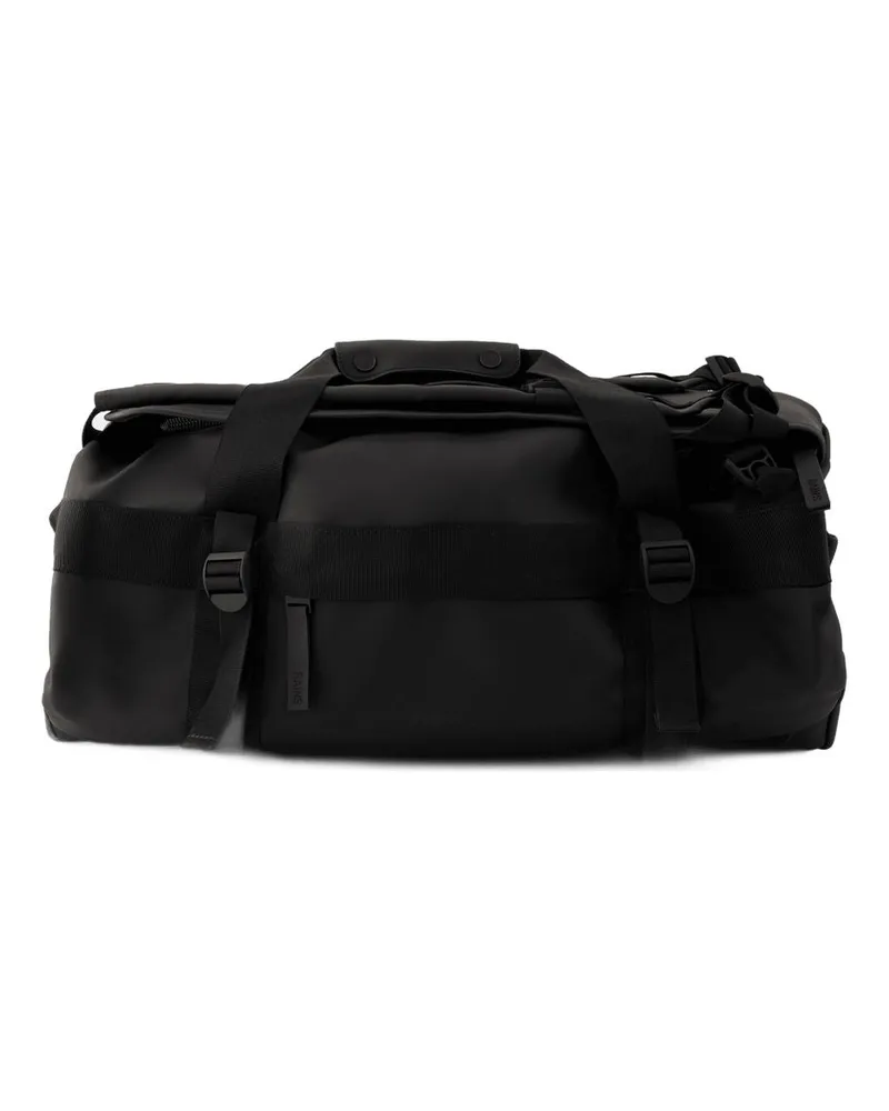 RAINS Unisex Rollable Synthetic Duffel Bag Black Black
