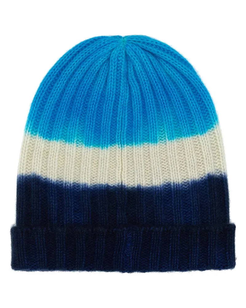 The Elder Statesman Men's Multicolor Cashmere Beanie Hat Ivory Exterior: Cappelli Multicolor