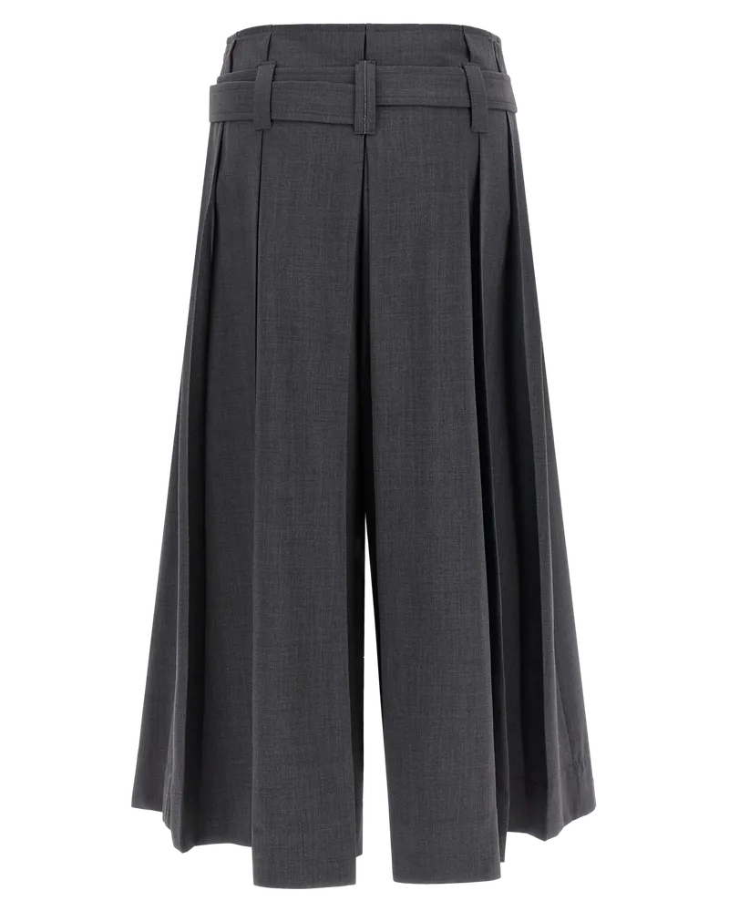 Brunello Cucinelli Women's Gray Virgin Wool Bermuda Shorts Gray