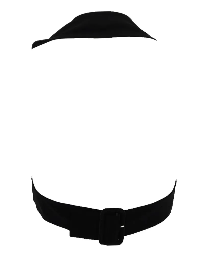 Courrèges Open Back Cropped Top — Black Black
