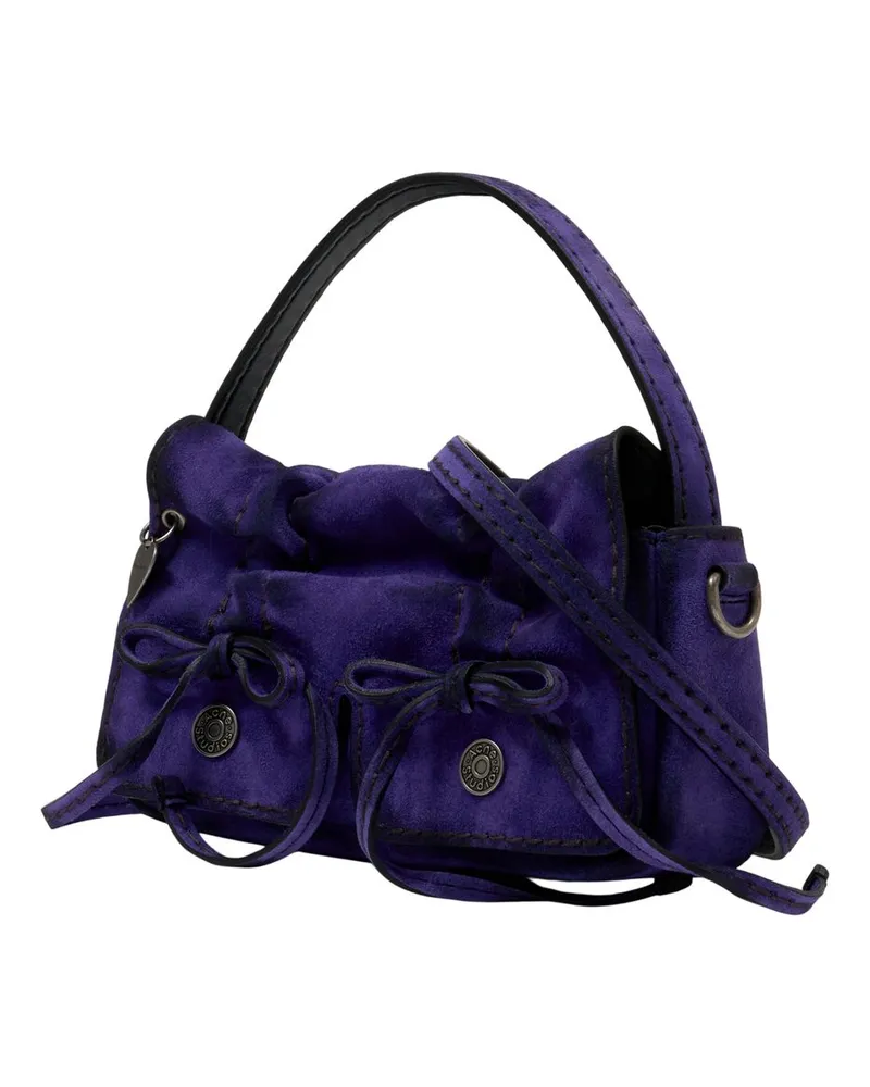 Acne Studios Unisex Multipocket Micro Bleached Purse -  Leather Purple Calfskin Bags Handbags-Purses Purple