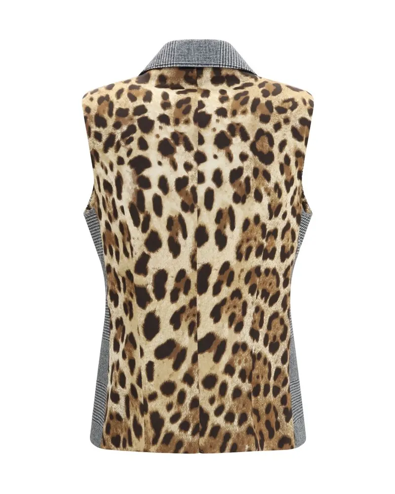 Dolce & Gabbana Women's Gray Wool Oves Aries Waistcoat Clothing Gray