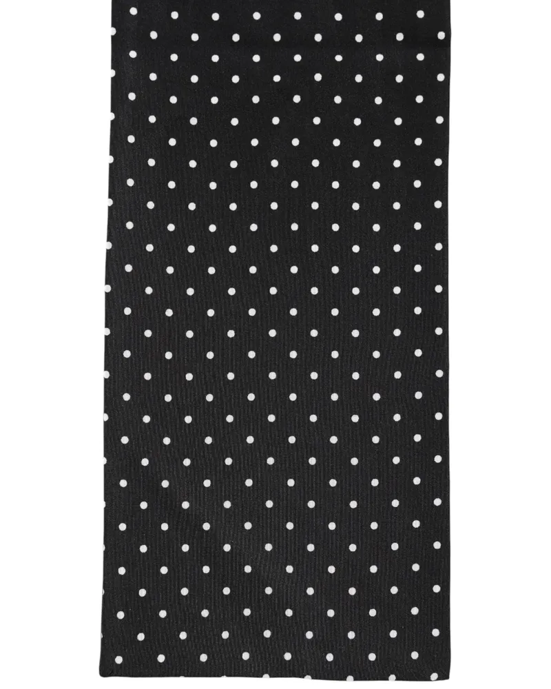 Dolce & Gabbana Men's Black Polka Dot Neck Wrap Foulard 133.5cm X 12.5cm Scarf With White Dots Black