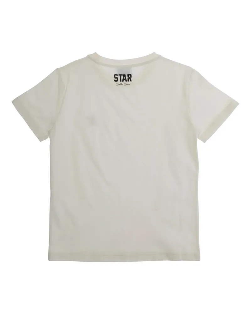 Golden Goose Metallic Star Print T-Shirt — White White