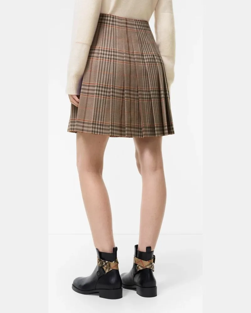 Burberry Check Pleated Skirt Check