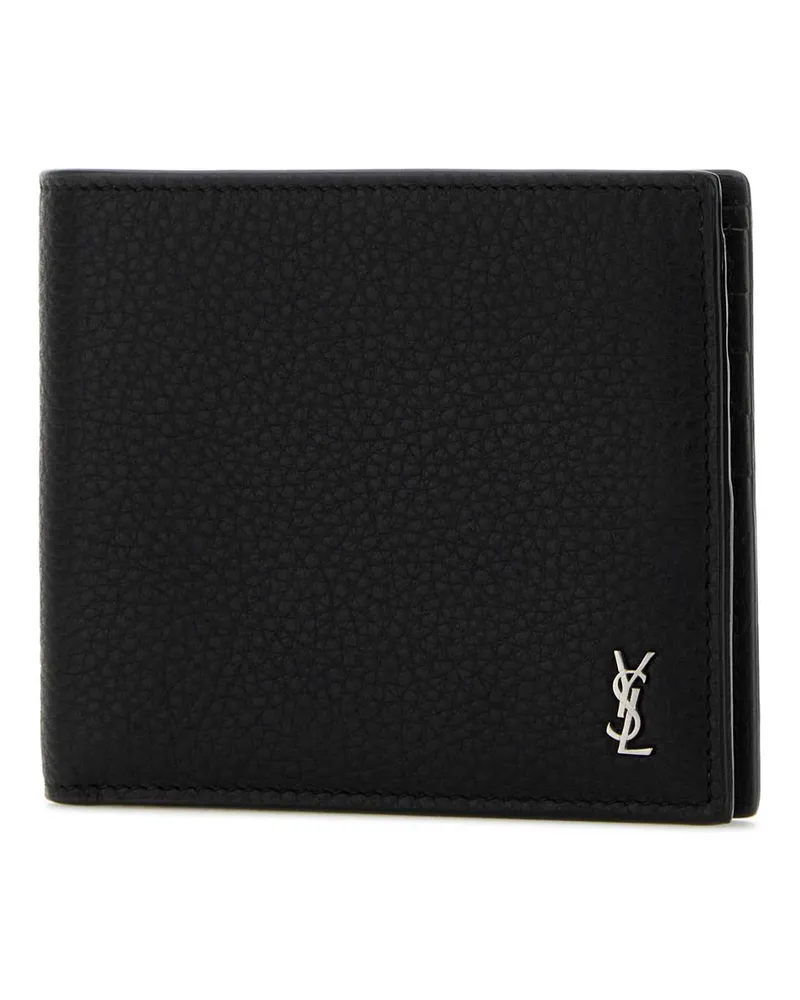 Saint Laurent Men's Black Leather Wallet Nero Portafogli Black