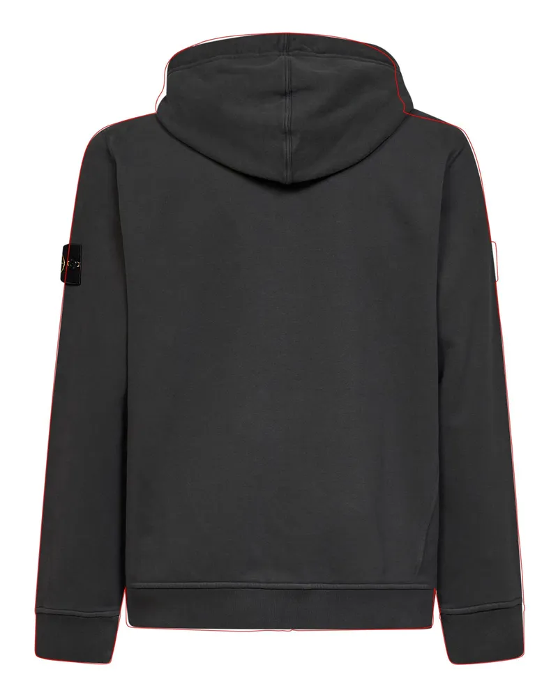 Stone Island Men's Zip-Up Hoodie Organic Cotton Grey Sweatshirts Sweater Gray