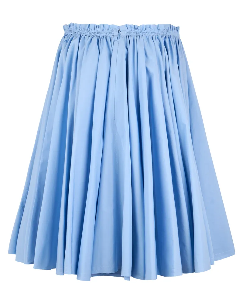 AMI Paris Women's Pleated Cotton Skirt Light Blue Blue