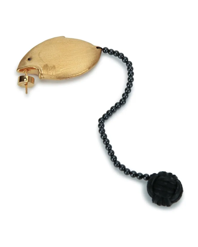 Jacquemus Les Poissons-Lunes Earrings Goldblack
