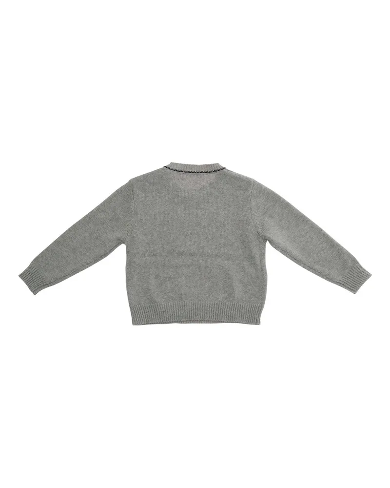 Marni Unisex Crew Neck Sweater, Grey Cotton Tops Top 