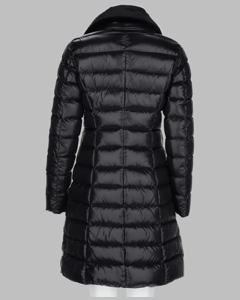 Herno Quilted Long Down Jacket — Black Black