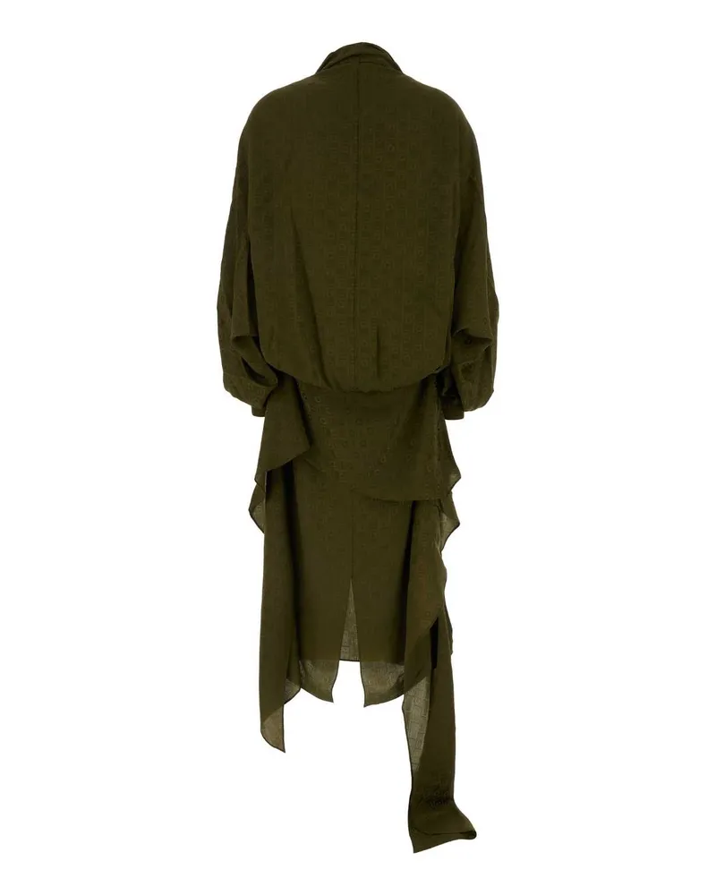 Ferragamo Women's Olive Green Silk Dress Exterior: Abiti Green