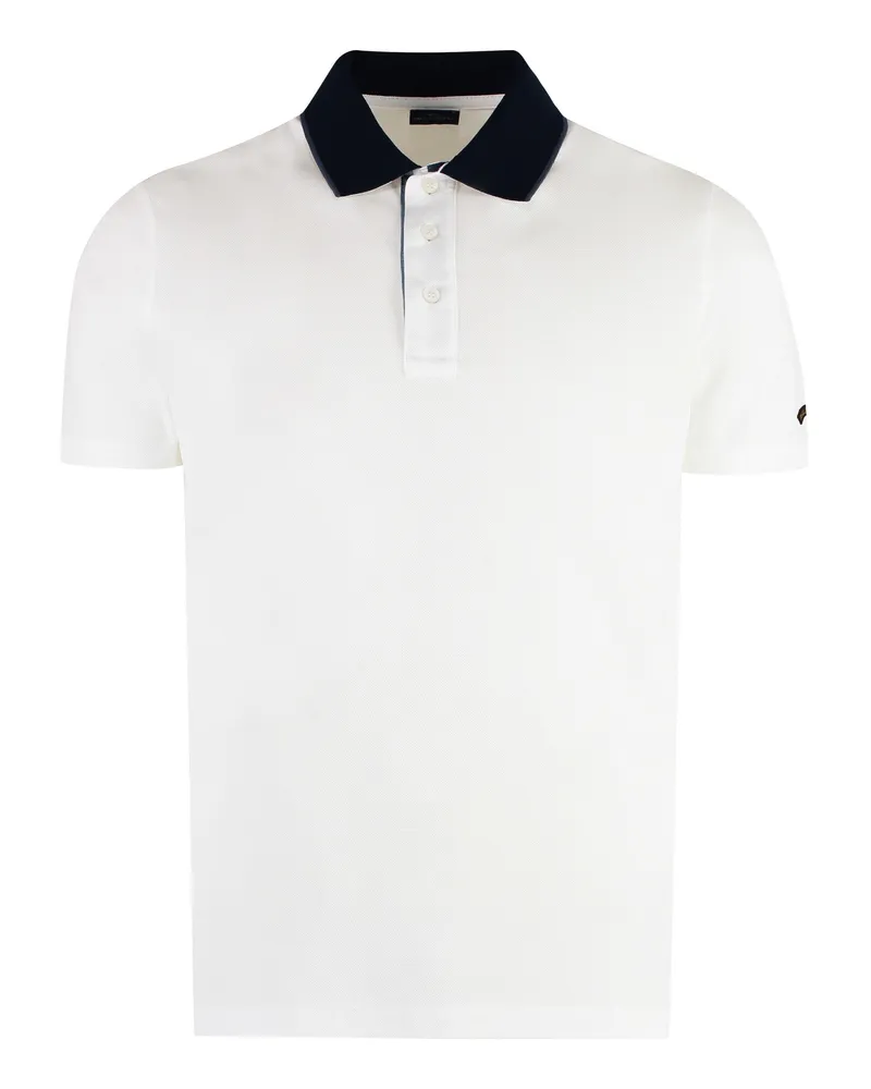 Paul & Shark Men's Short Sleeve Cotton Polo Shirt White T-shirts And Polos White