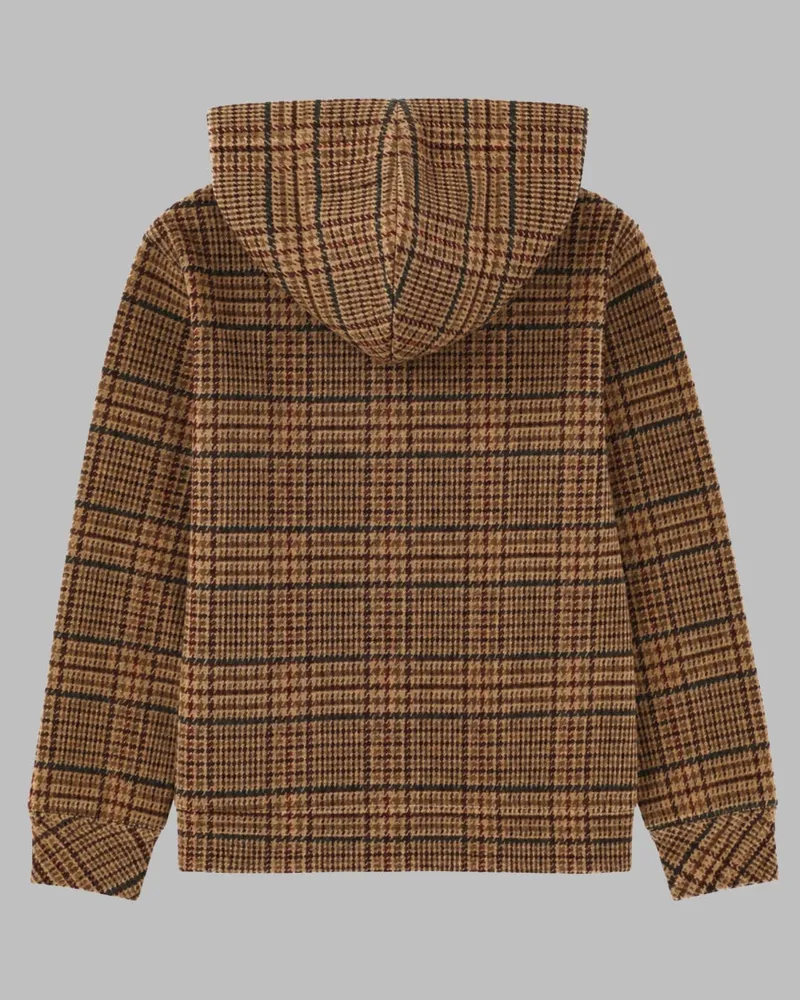 Ralph Lauren Houndstooth Knit Logo Sweatshirt — Brown Brown