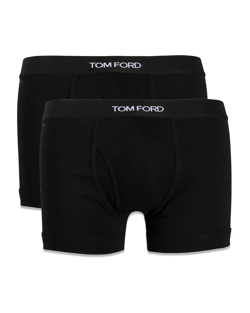 Tom Ford Cotton Stretch Boxer Briefs — Black Black