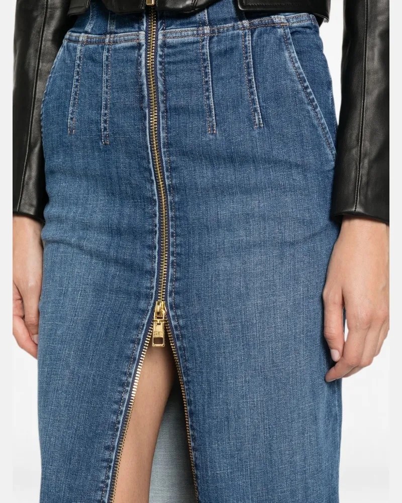 Elisabetta Franchi Denim Pencil Skirt — Blue Blue