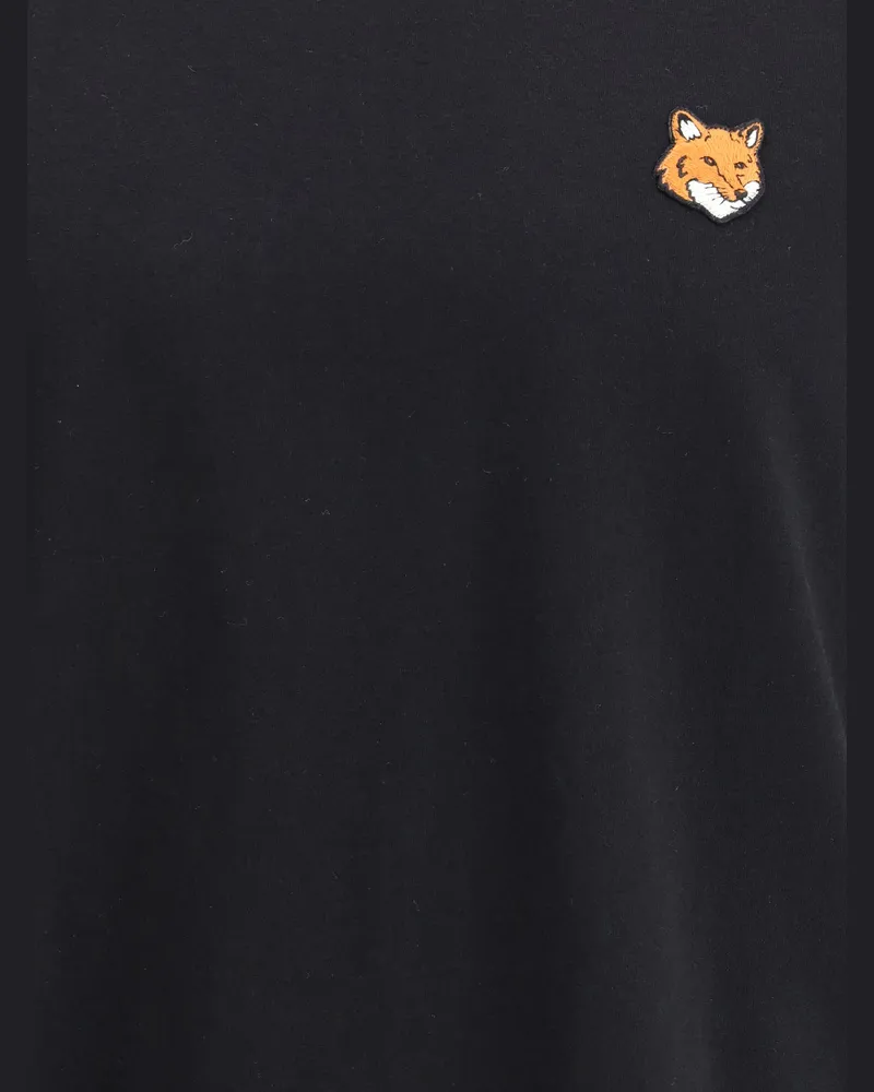 Kitsuné Men Fox Head Regular T-Shirt Black Cotton T-Shirts And Polos Black