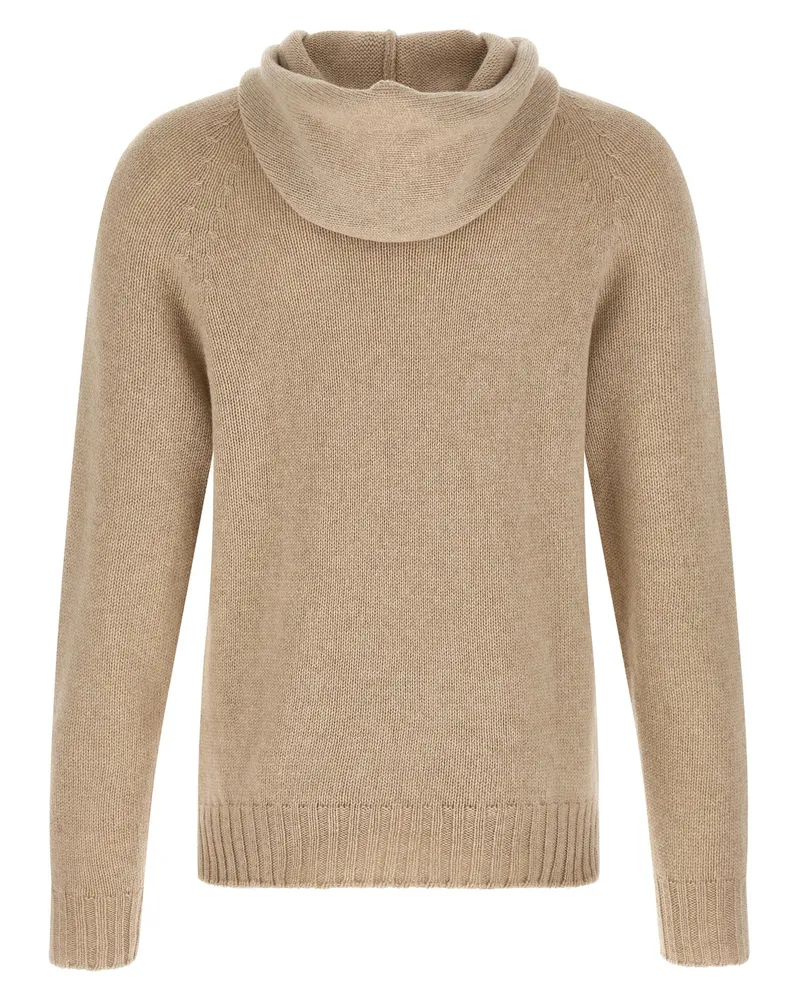 MA'RY'YA Cashmere and Virgin Wool Hoodie — Beige Beige