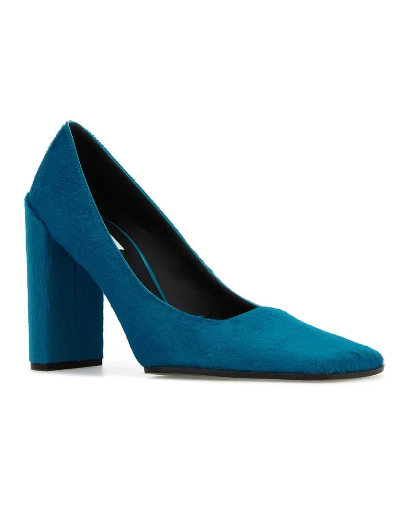 Alaïa Women's Turquoise Calf Hair Square Pumps Scarpe Con Tacco High Heel Shoes Turquoise