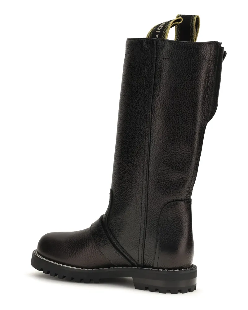 Fendi Calfskin Biker Boots — Black Black